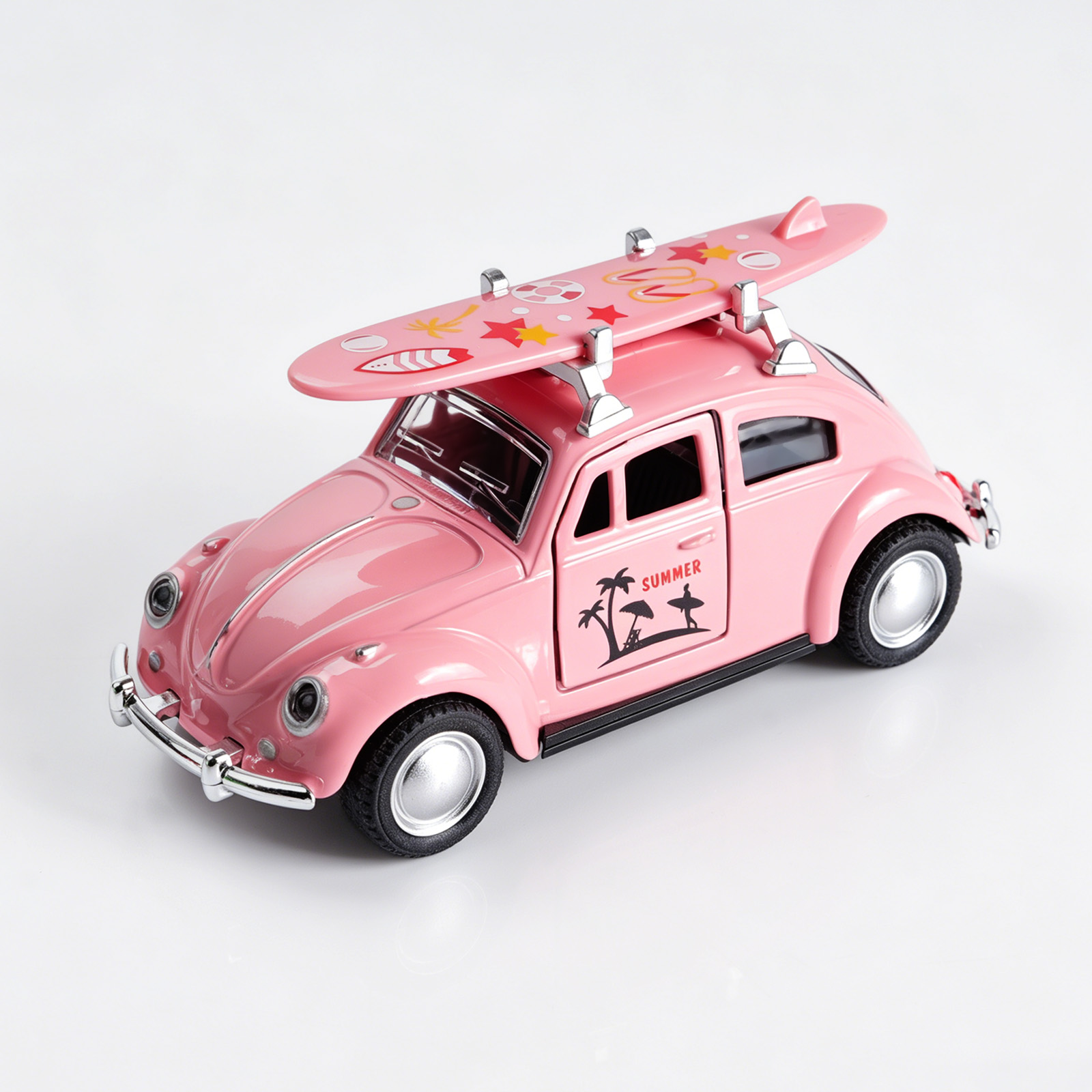 Model Kit Volkswagen - Carro de Brinquedo Volkswagen Beetle Rosa