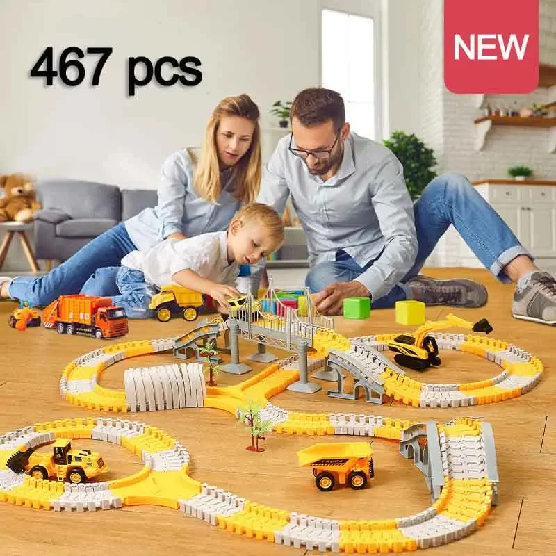 Hot Wheels Car Track Sets - 137-467 pçs crianças pista elétrica brinquedo